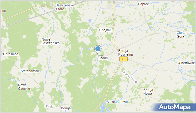 mapa Szarki, Szarki gmina Nowy Tomyśl na mapie Targeo